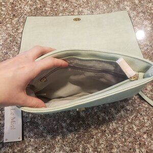 Vegan leather mint cross body bag